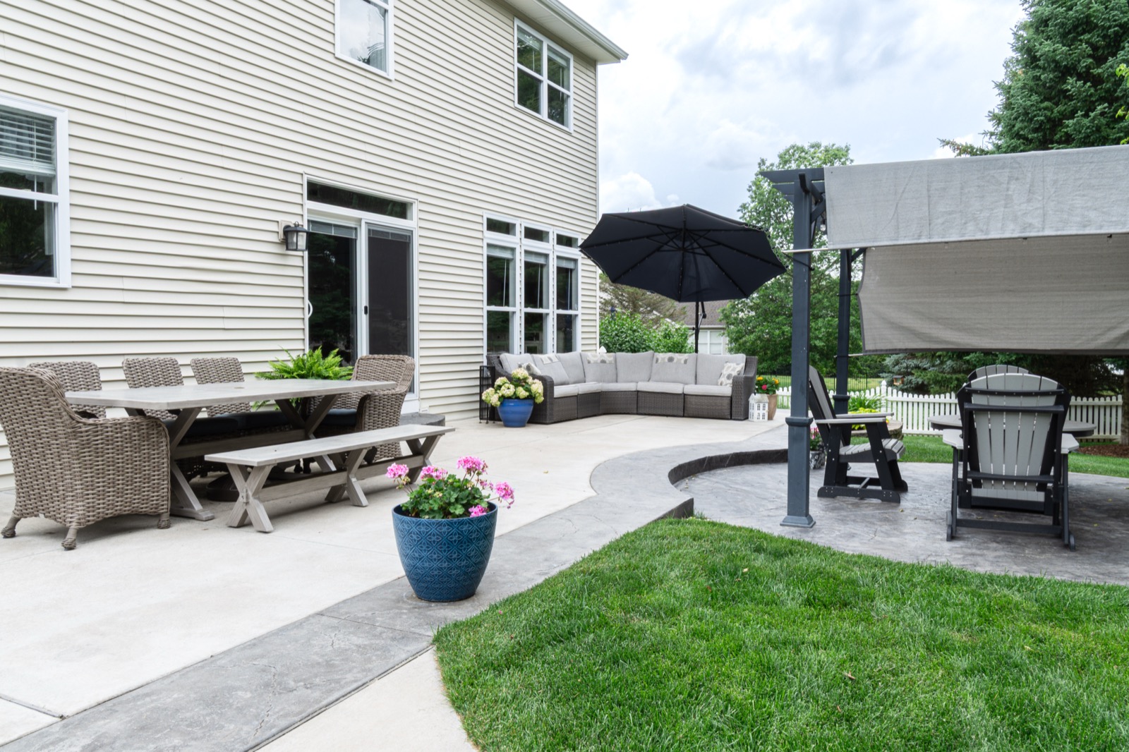 Backyard patio and outdoor living space